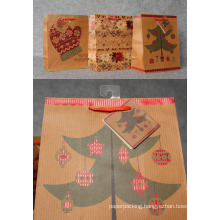 Christmas Design Printing Kraft Paper Gift Bags with Foil Stamping